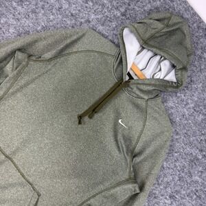 Nike Therma-Fit Mens Medium Green Heathered Hoodie Pullover Sweatshirt M